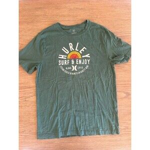 Hurley Surf & Enjoy Graphic T-Shirt Green Men's Medium